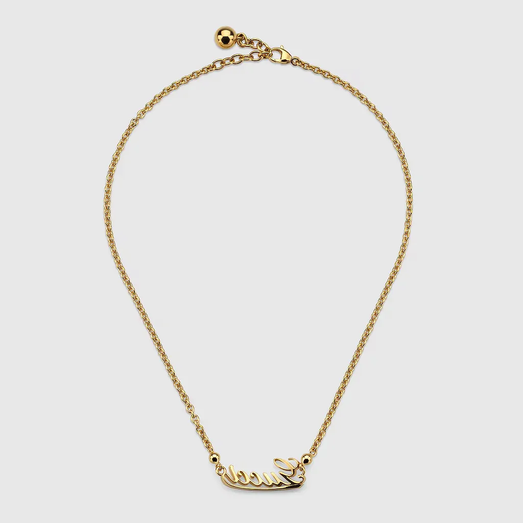 Chain Necklace With Gucci Script