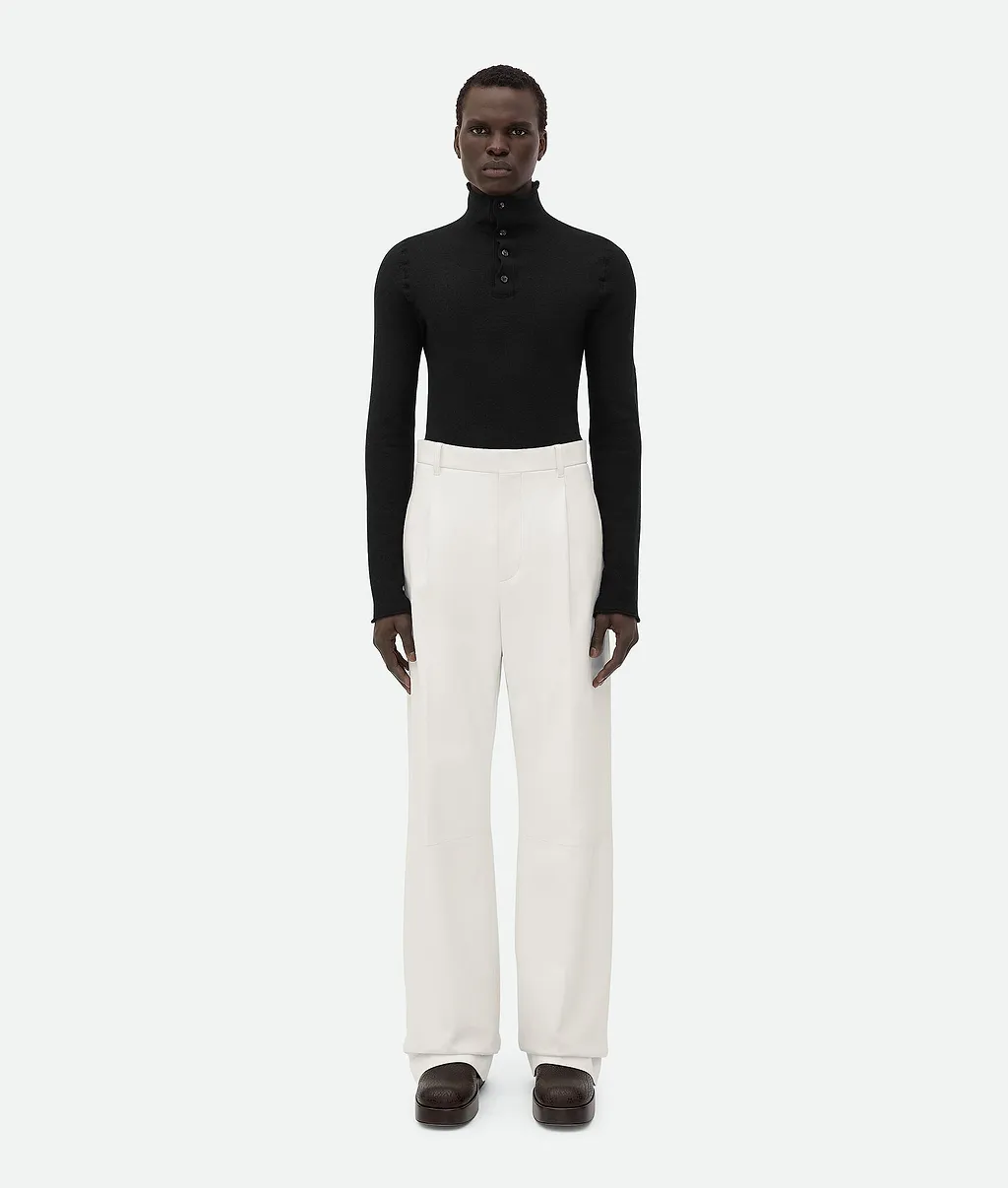 Leather Wide Leg Trousers