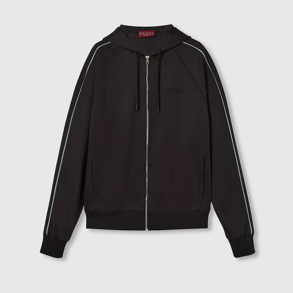 Embroidered Jersey Zip Jacket