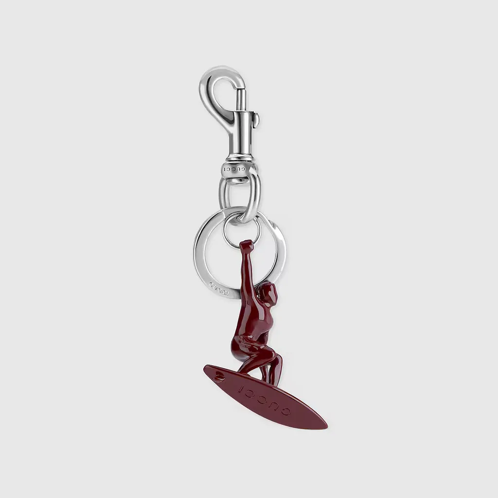 Engraved Surfer Keychain Charm