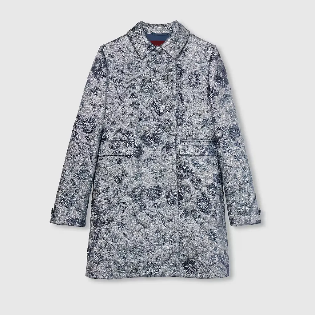 Floral Lamé Brocade Coat