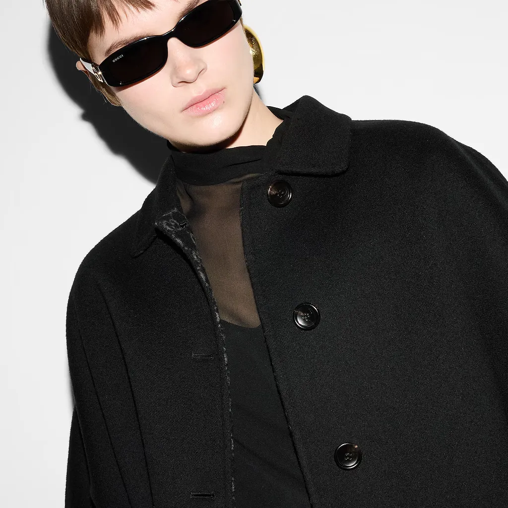 Reversible Gg Silk Wool Coat