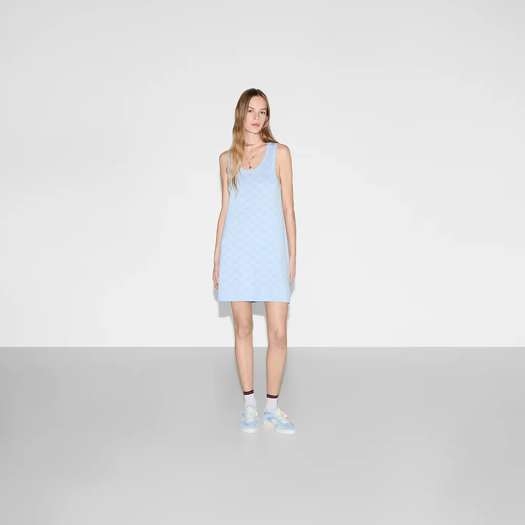 Gg Cotton Jacquard Mini Dress