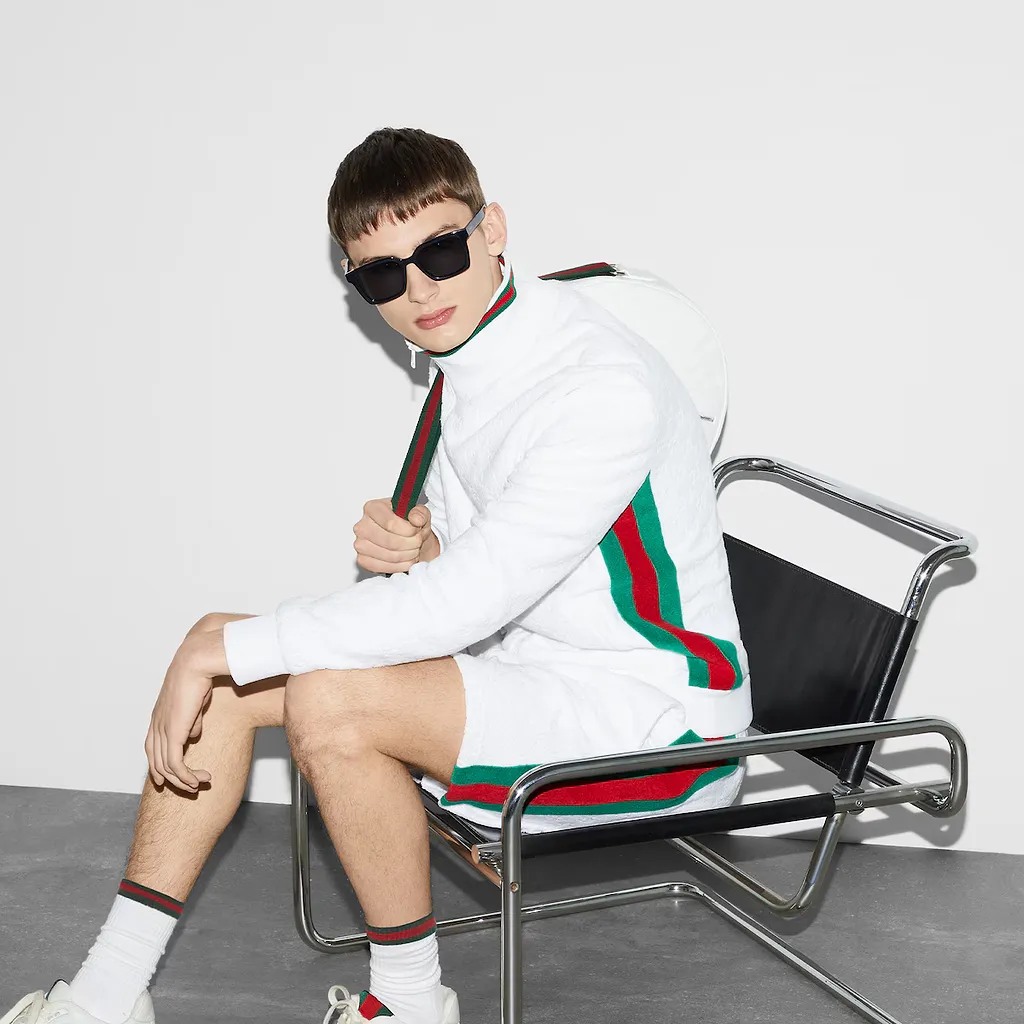 Gg Terry Cloth Short With Web