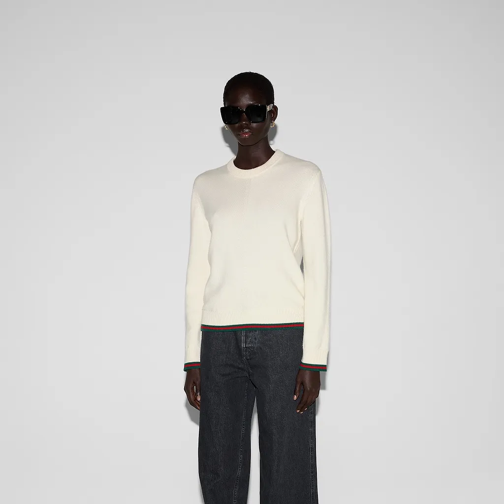 Wool And Cashmere Jumper With Web