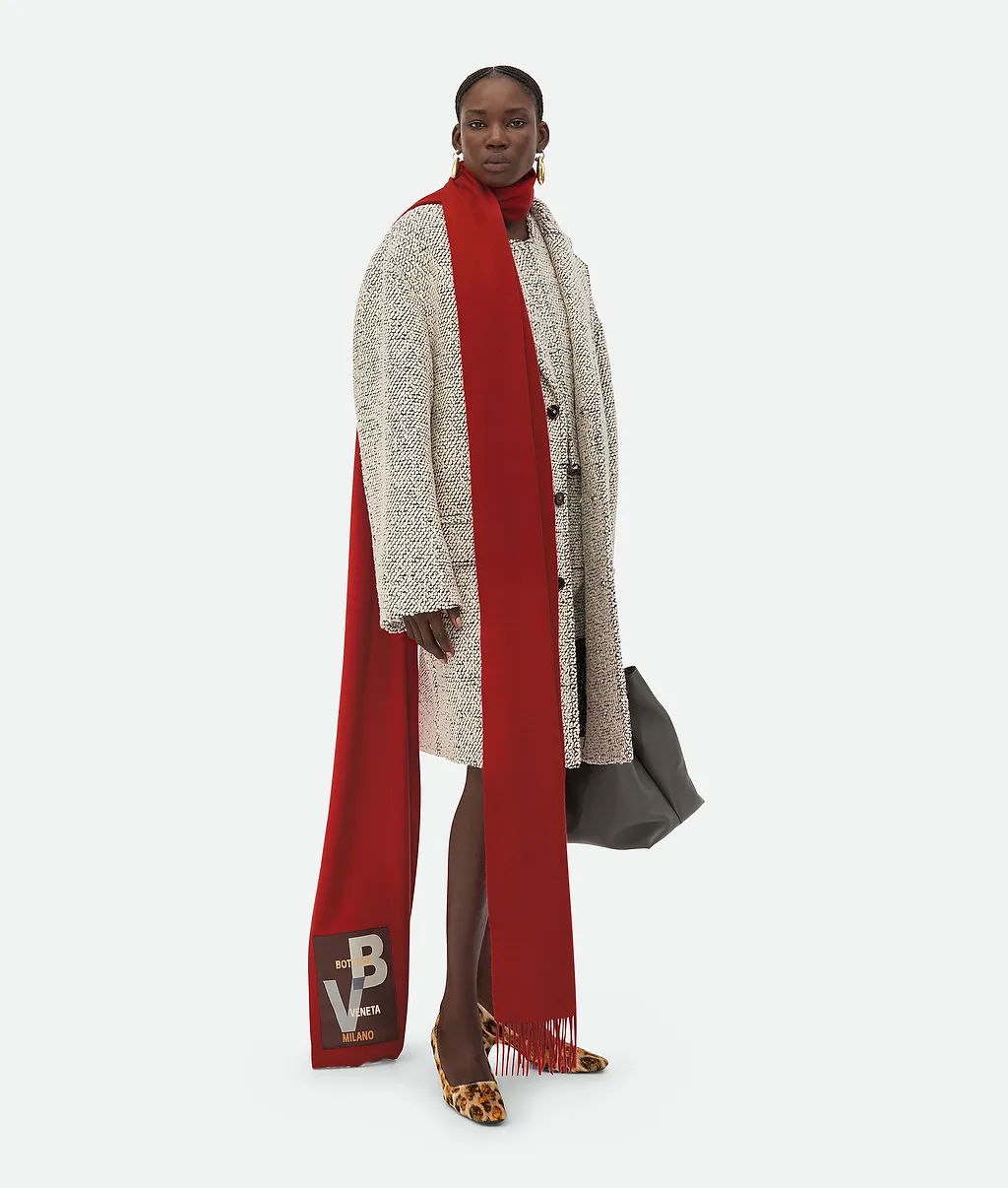 Bi-Color Wool Boucle Coat