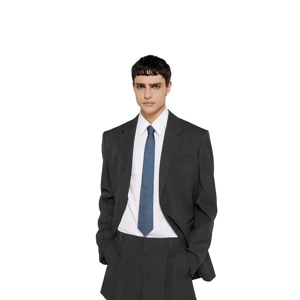 Horsebit Silk Jacquard Tie