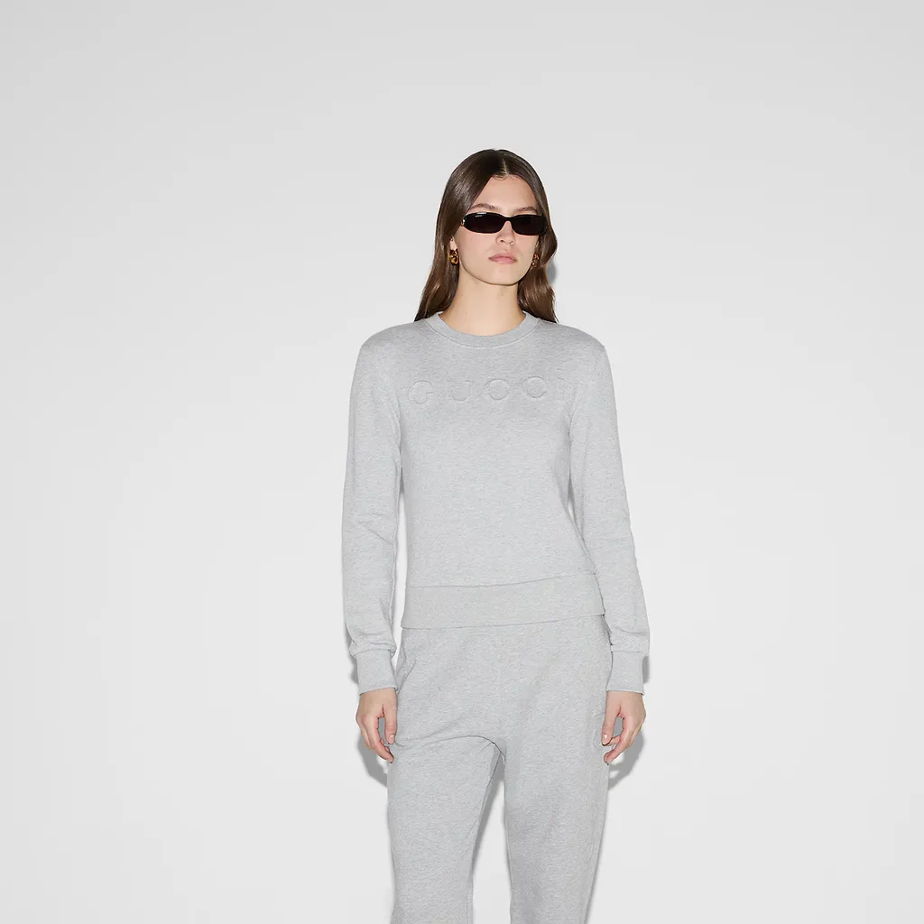 Cotton Jersey Embossed Sweatshirt