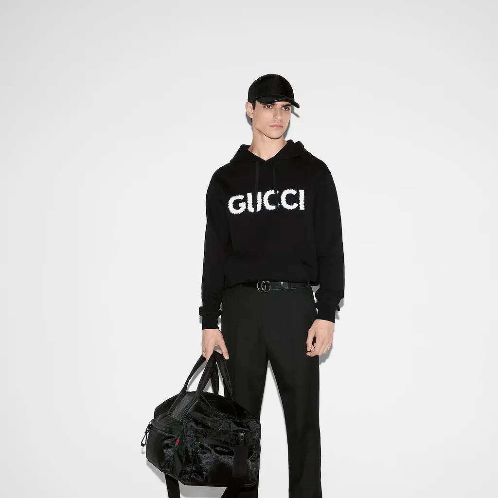 Cotton Jersey Hooded Sweatshirt With Embroidery