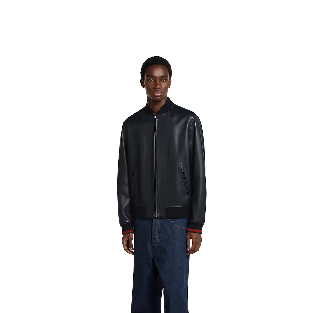 Nappa Leather Zip Jacket