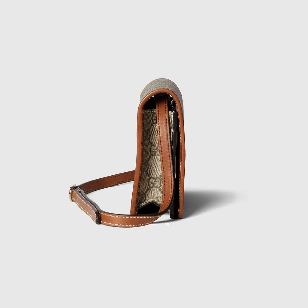 Gg Emblem Wallet With Leather Strap