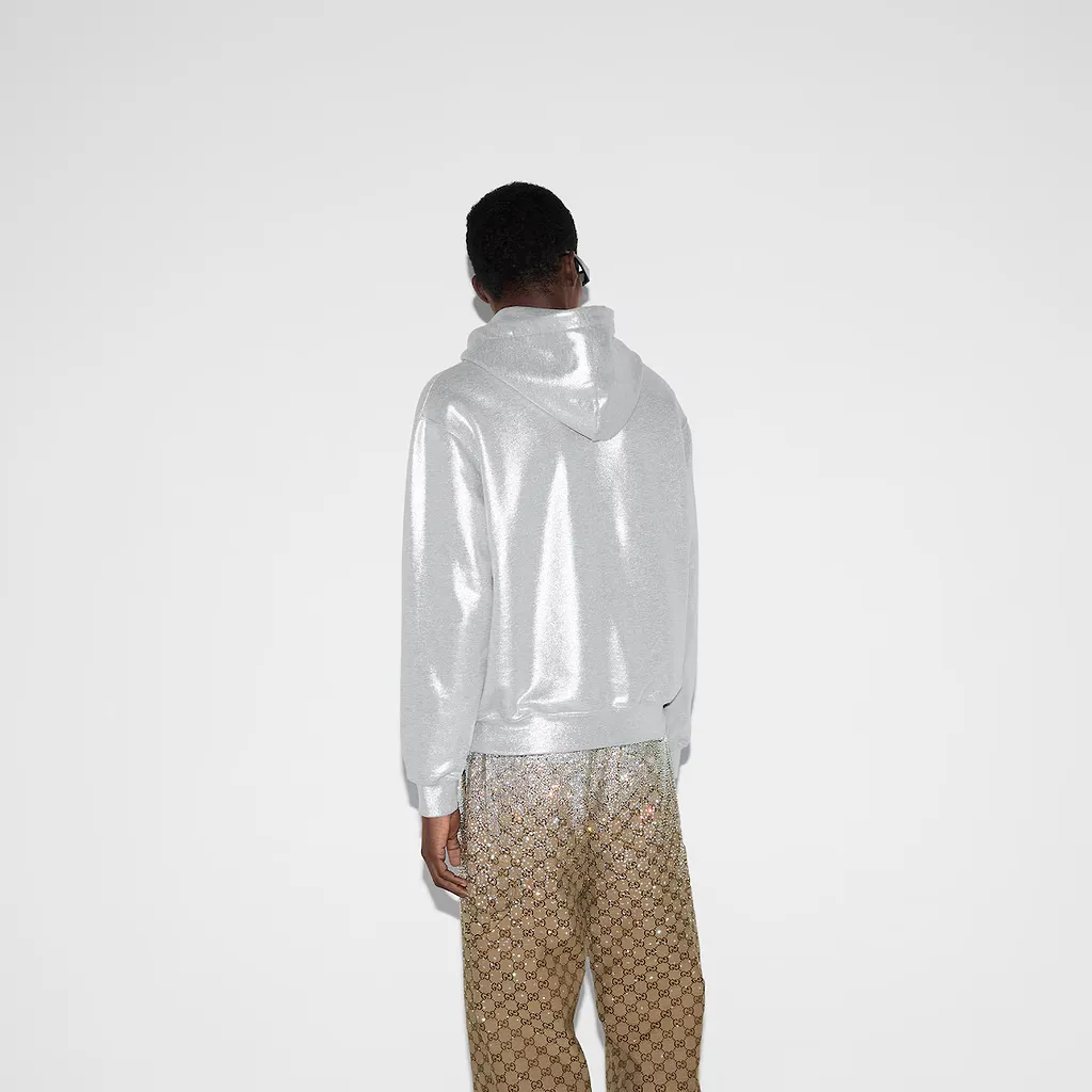 Printed Cotton Jersey Hooded Sweatshirt