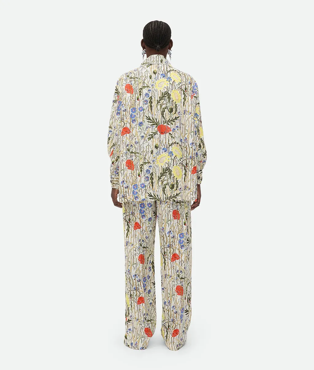 Flower Viscose And Silk Pyjama Set