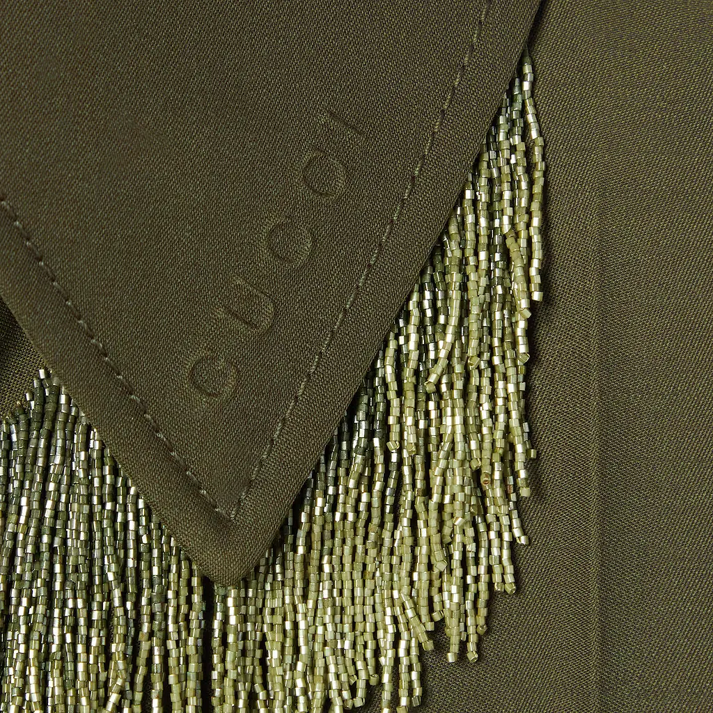 Wool Coat With Beaded Fringe