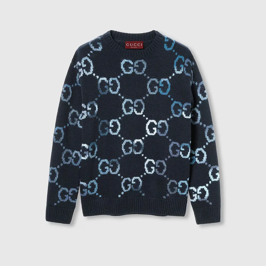 Wool Jumper With Gg Intarsia