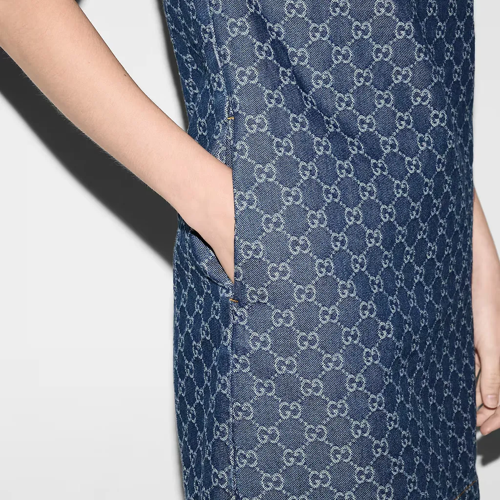 Gg Denim Jacquard Dress
