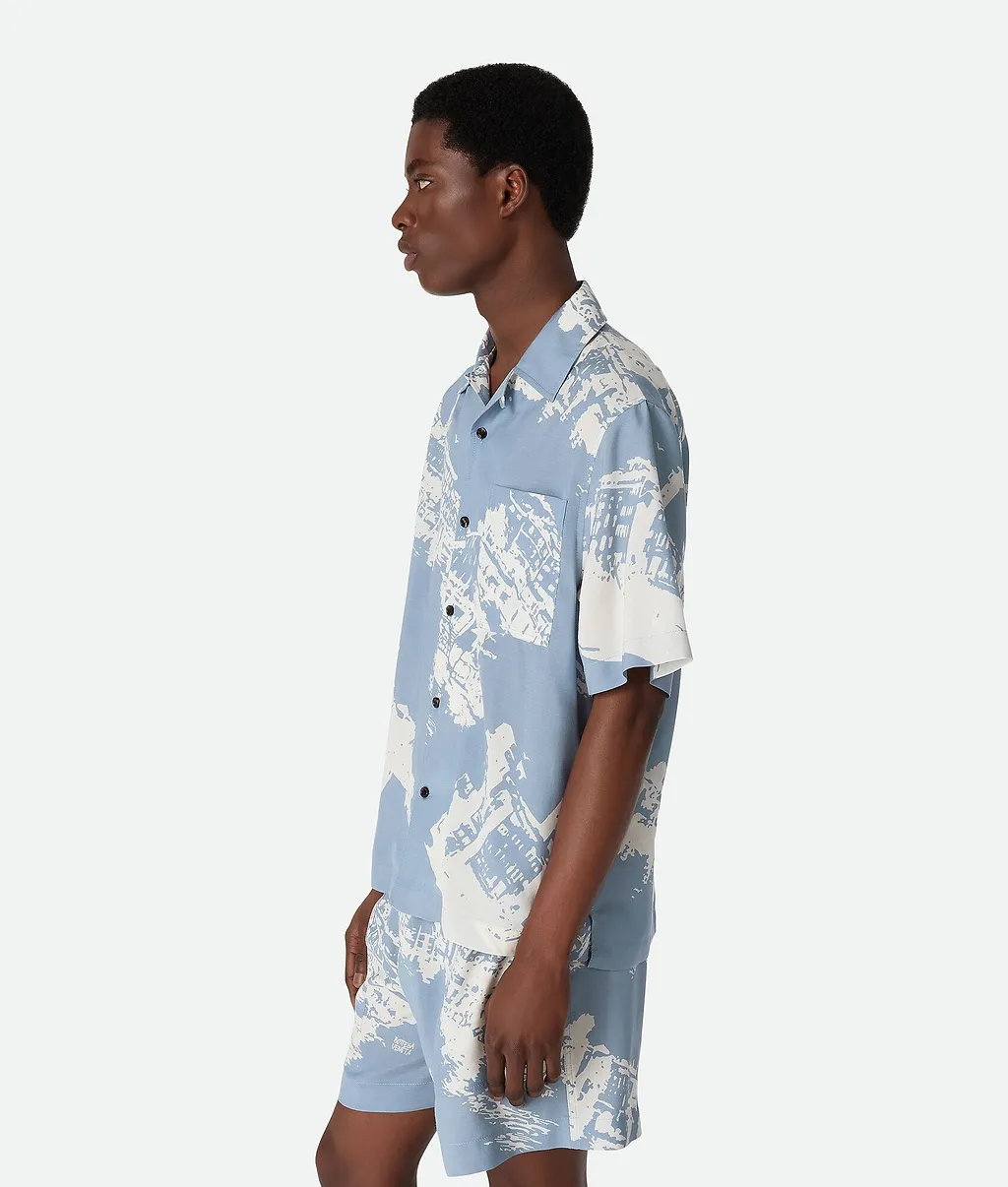 Italian Postcard Silk Shirt