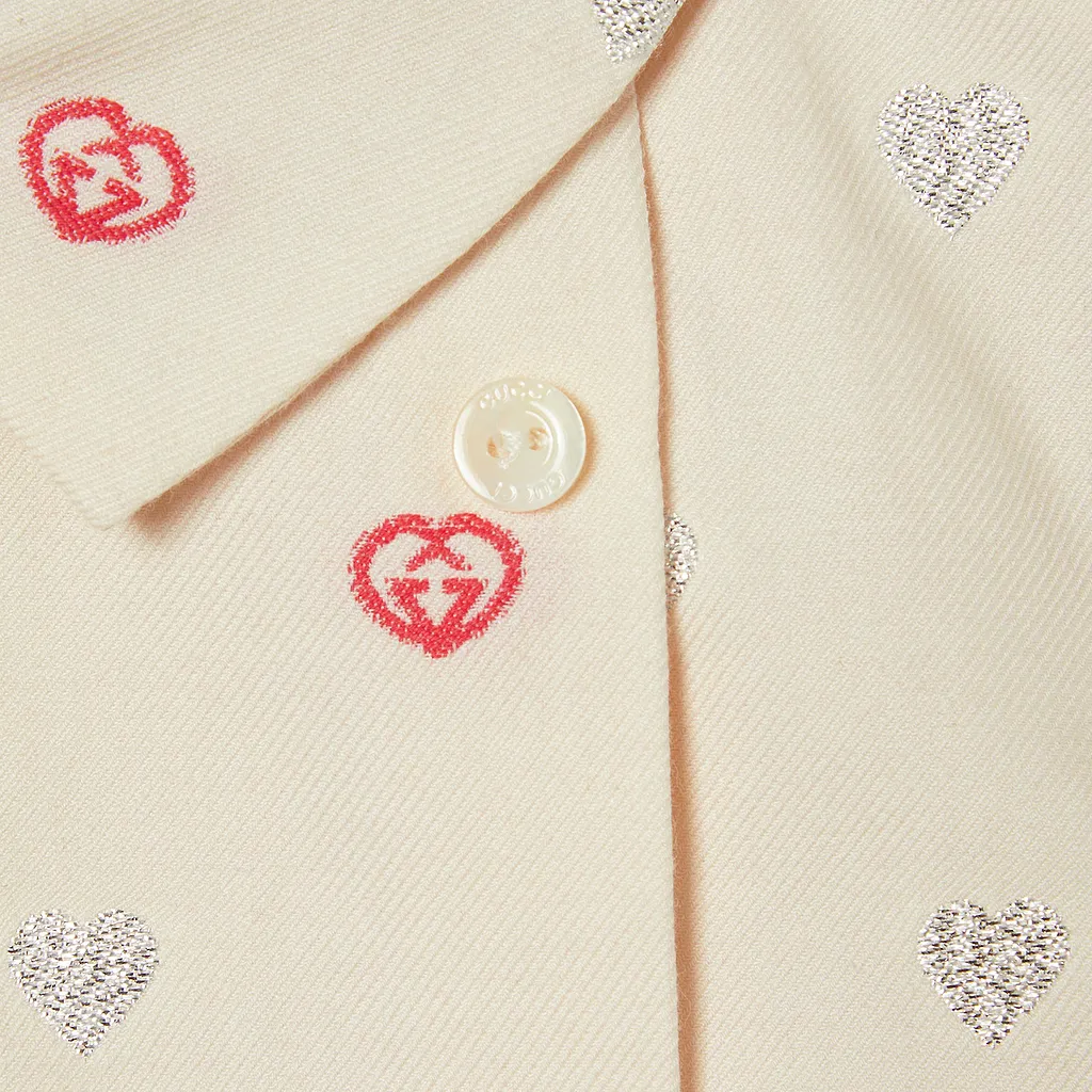 Baby Gg Hearts Lamé Jacquard Dress
