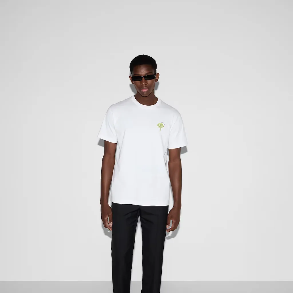 Cotton Jersey T-Shirt With Embroidery