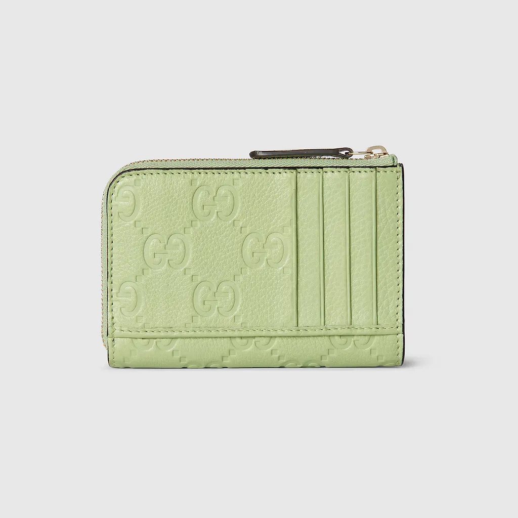 Gg Emblem Zip Card Case