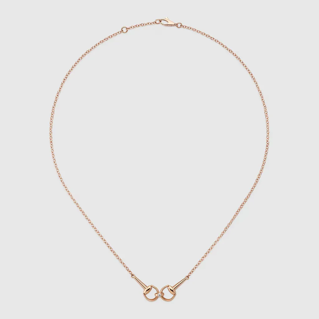 Gucci Horsebit Diamond 18K Chain Necklace