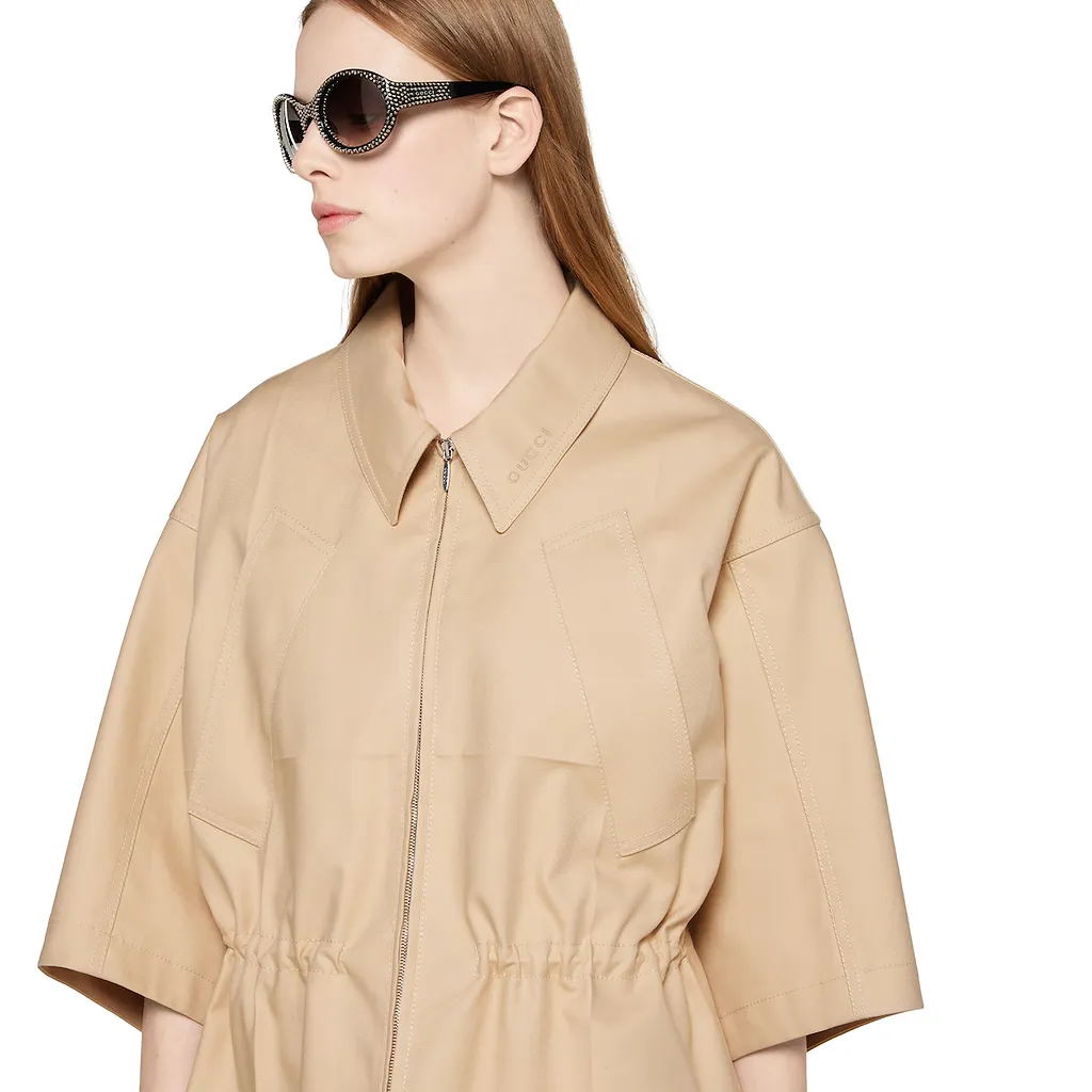 Cotton Gabardine Short Sleeve Jacket