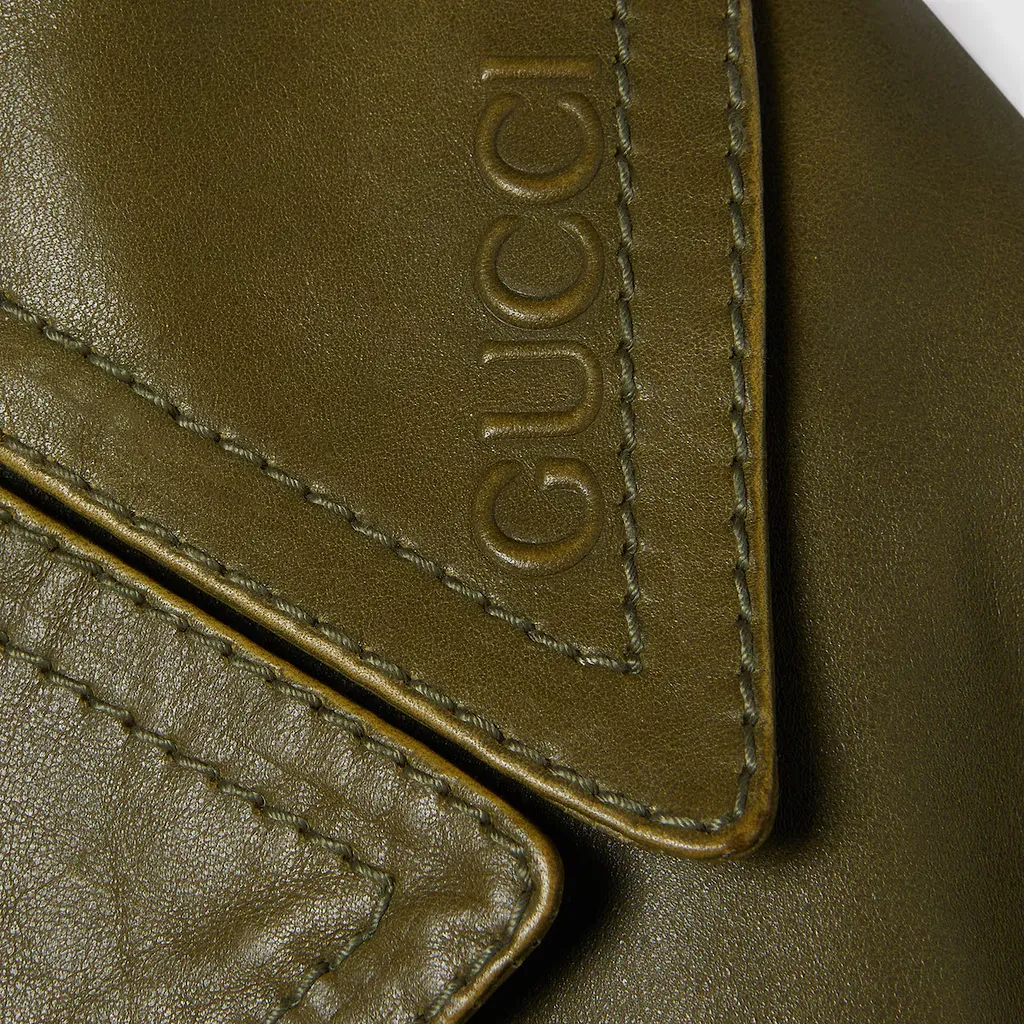 Leather With Bleached Effect Coat
