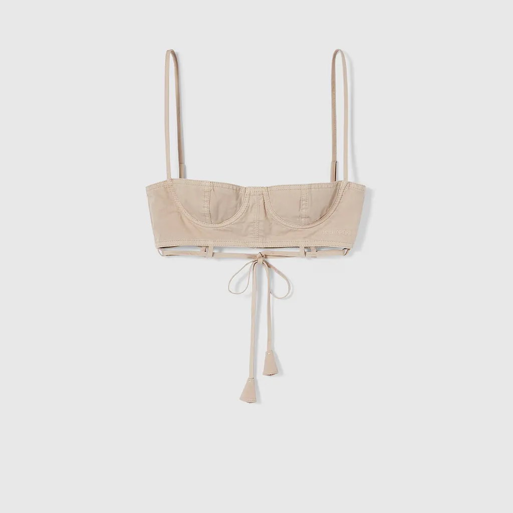 Cotton Twill Top With Tie Front