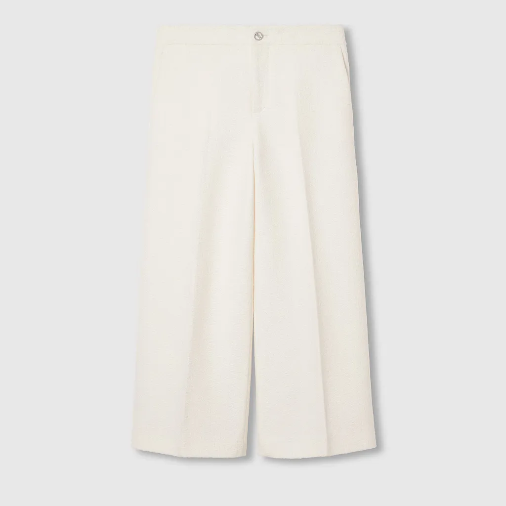 Embroidered Wool Bouclé Trouser