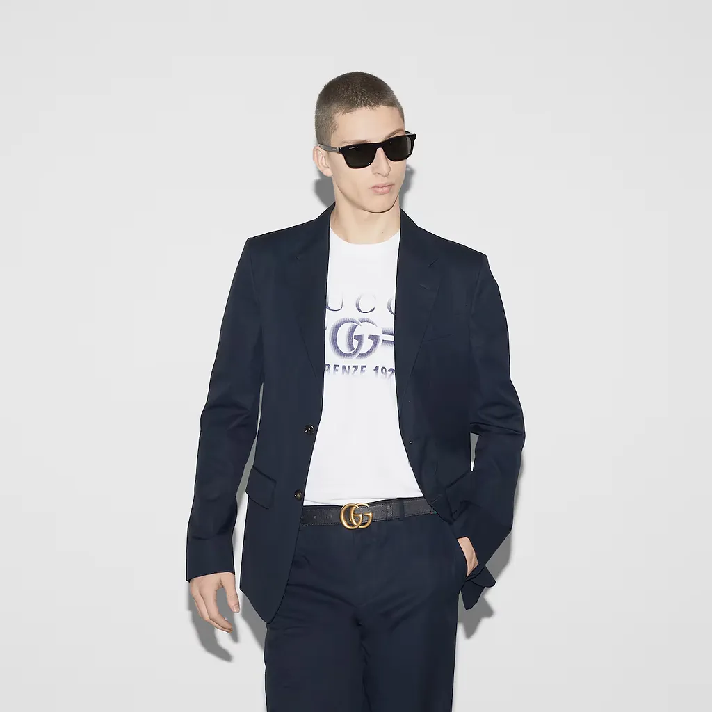 Cotton Jersey T-Shirt With Gucci Print