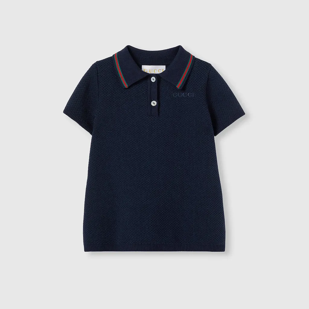 Baby Cotton Polo Dress With Embroidery