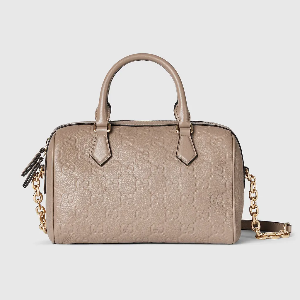 Gg Emblem Medium Boston Bag