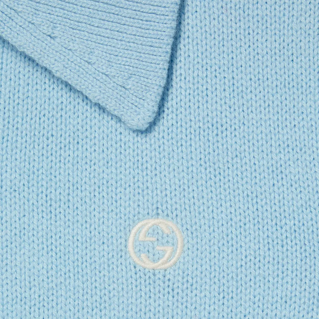 Wool Cashmere Polo Top