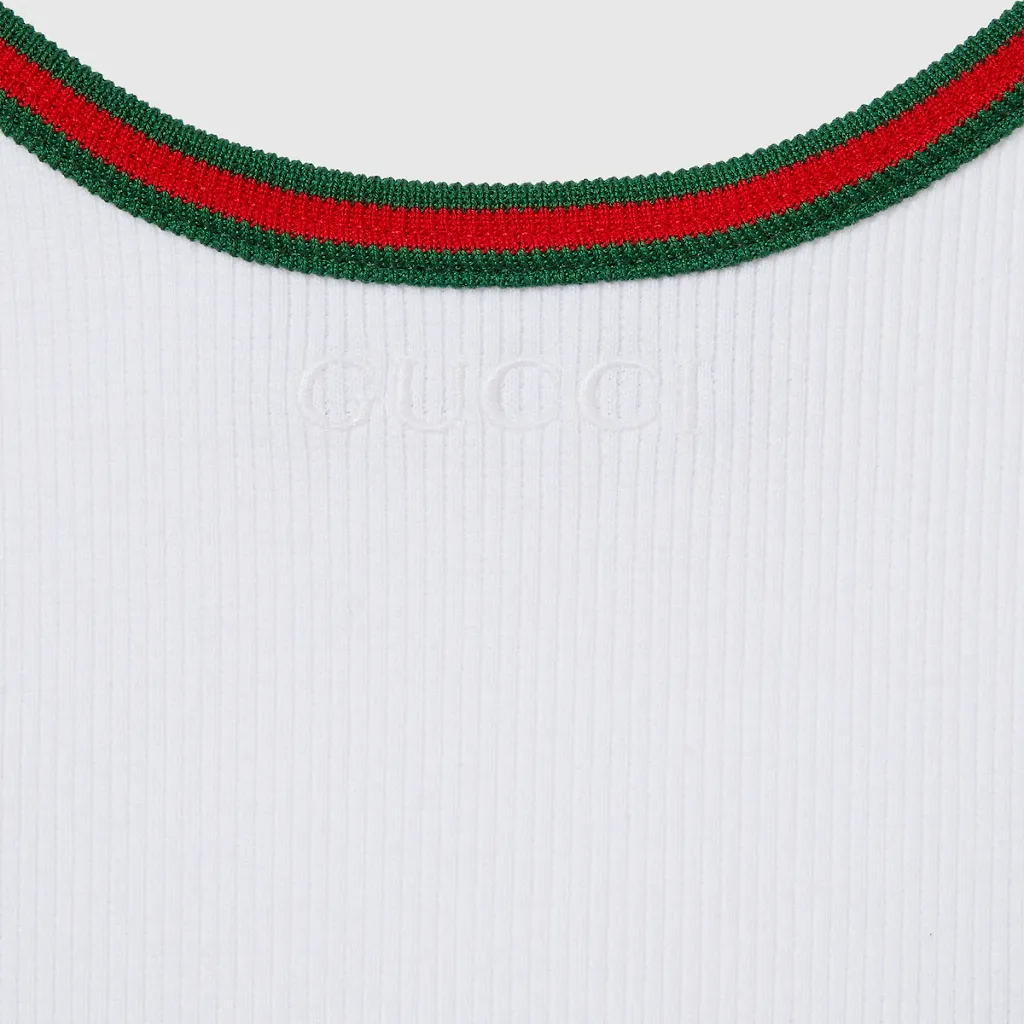 Cotton Rib Tank Top With Web