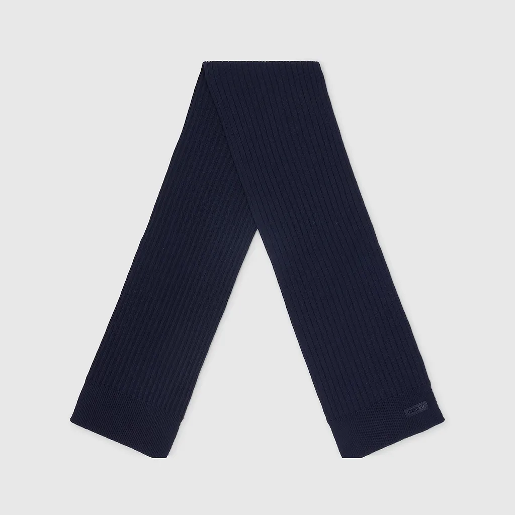Knit Wool Scarf With Logo