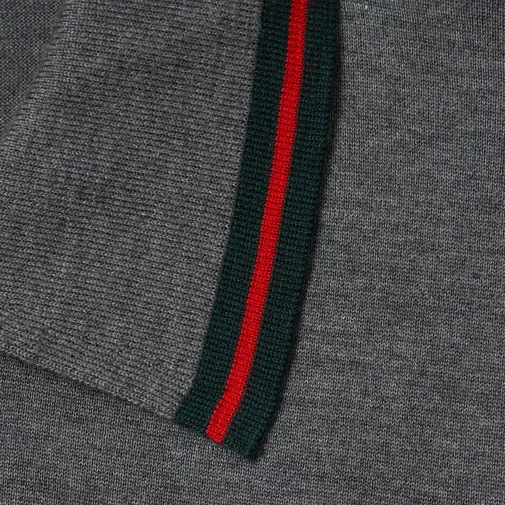 Wool Knit Polo Shirt With Web