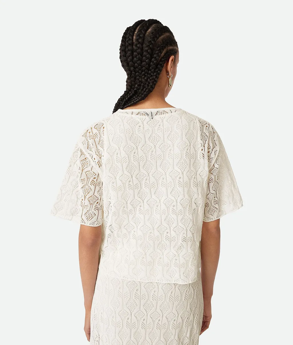 Cotton And Silk Fish Lace Top