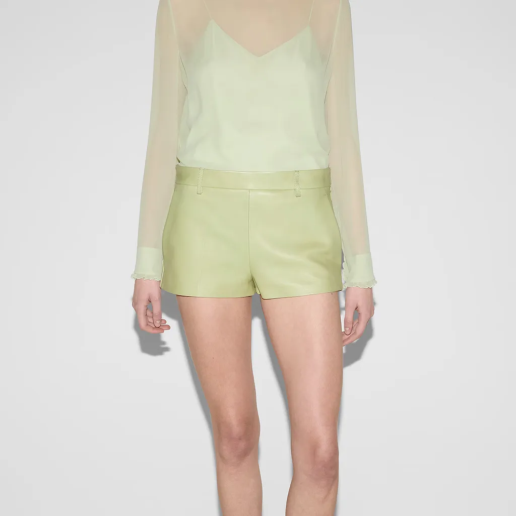 Embossed Leather Shorts