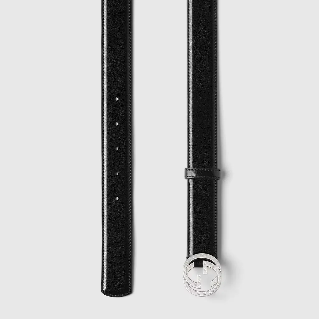 Belt With Interlocking G Engraved Buckle