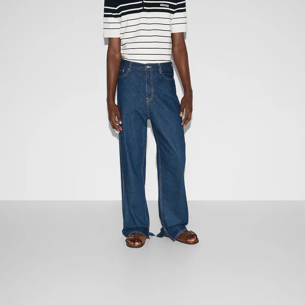 Denim Trousers With Embroidery