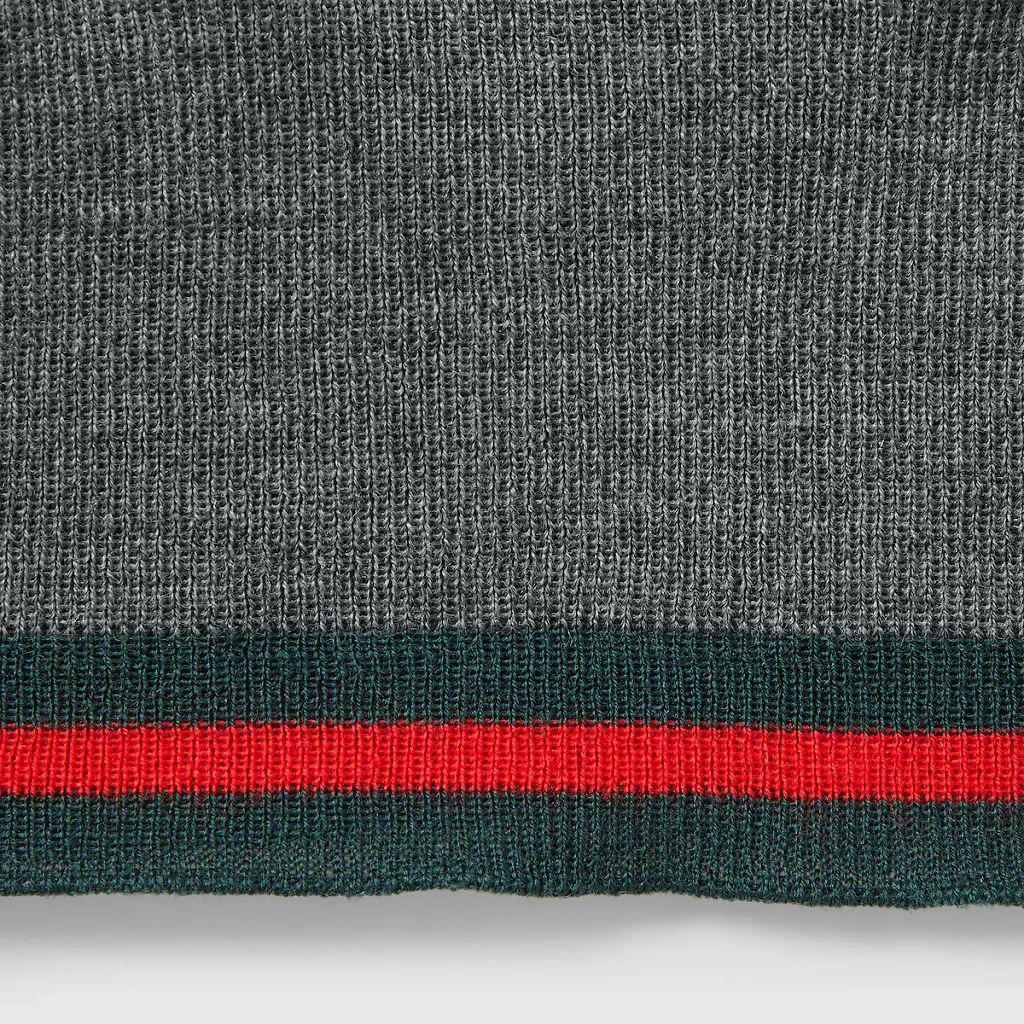 Wool Knit Cardigan With Web