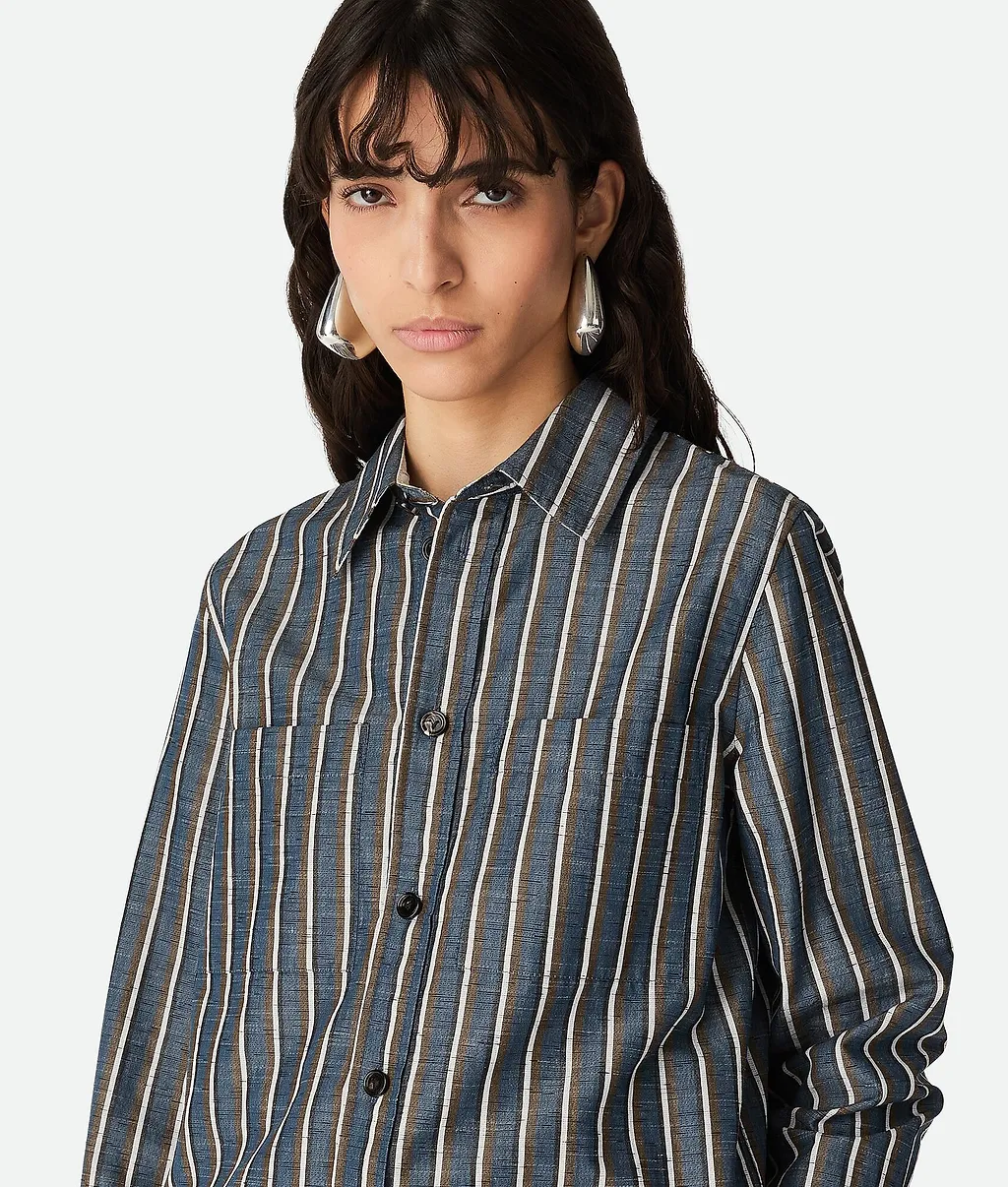 Cotton And Linen Stripe Shirt
