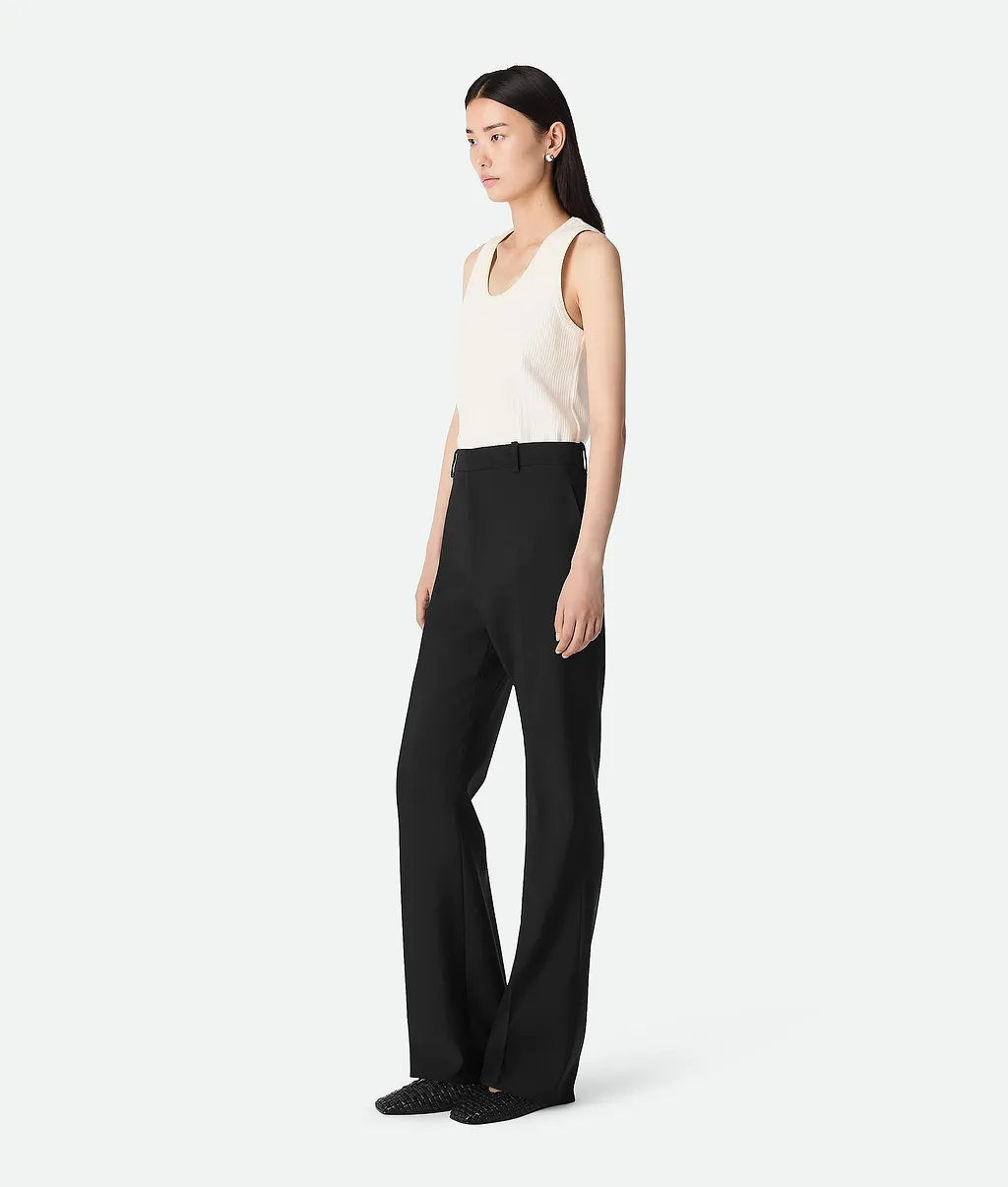Light Wool Flared Trousers