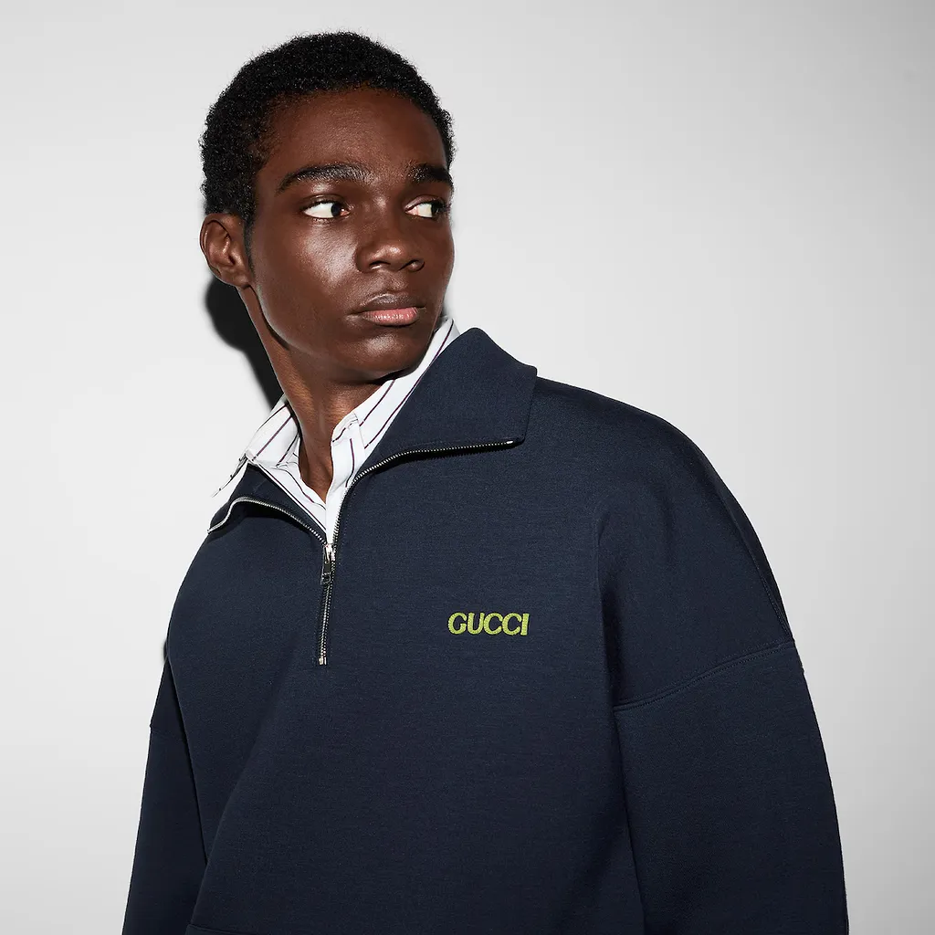 Jersey Half-Zip Jacket With Patch