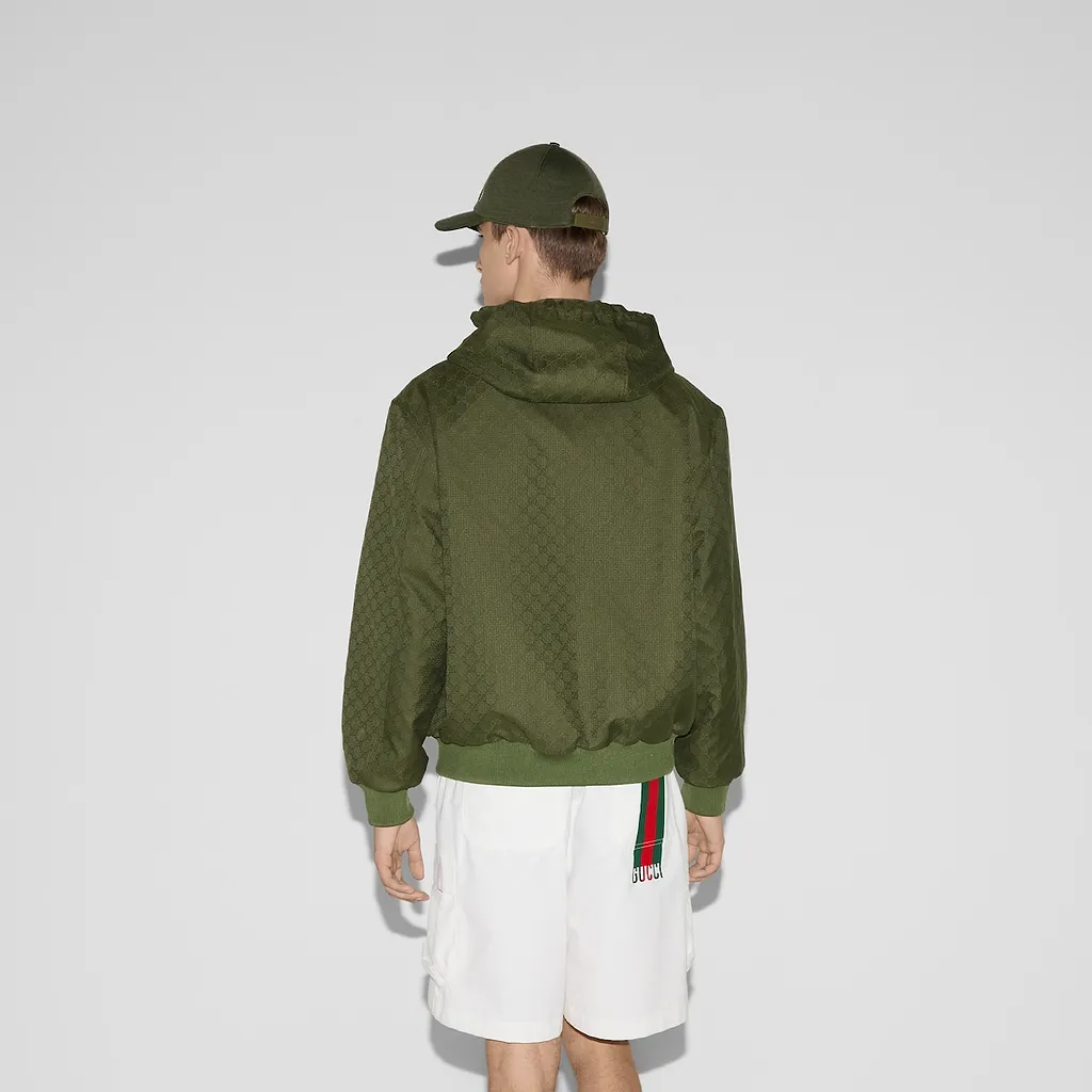 Gg Cotton Ripstop Hooded Jacket