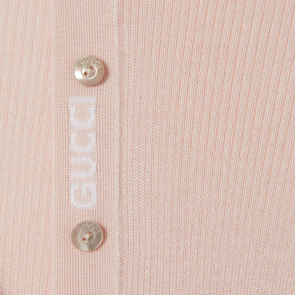Cashmere And Silk Polo Top With Web