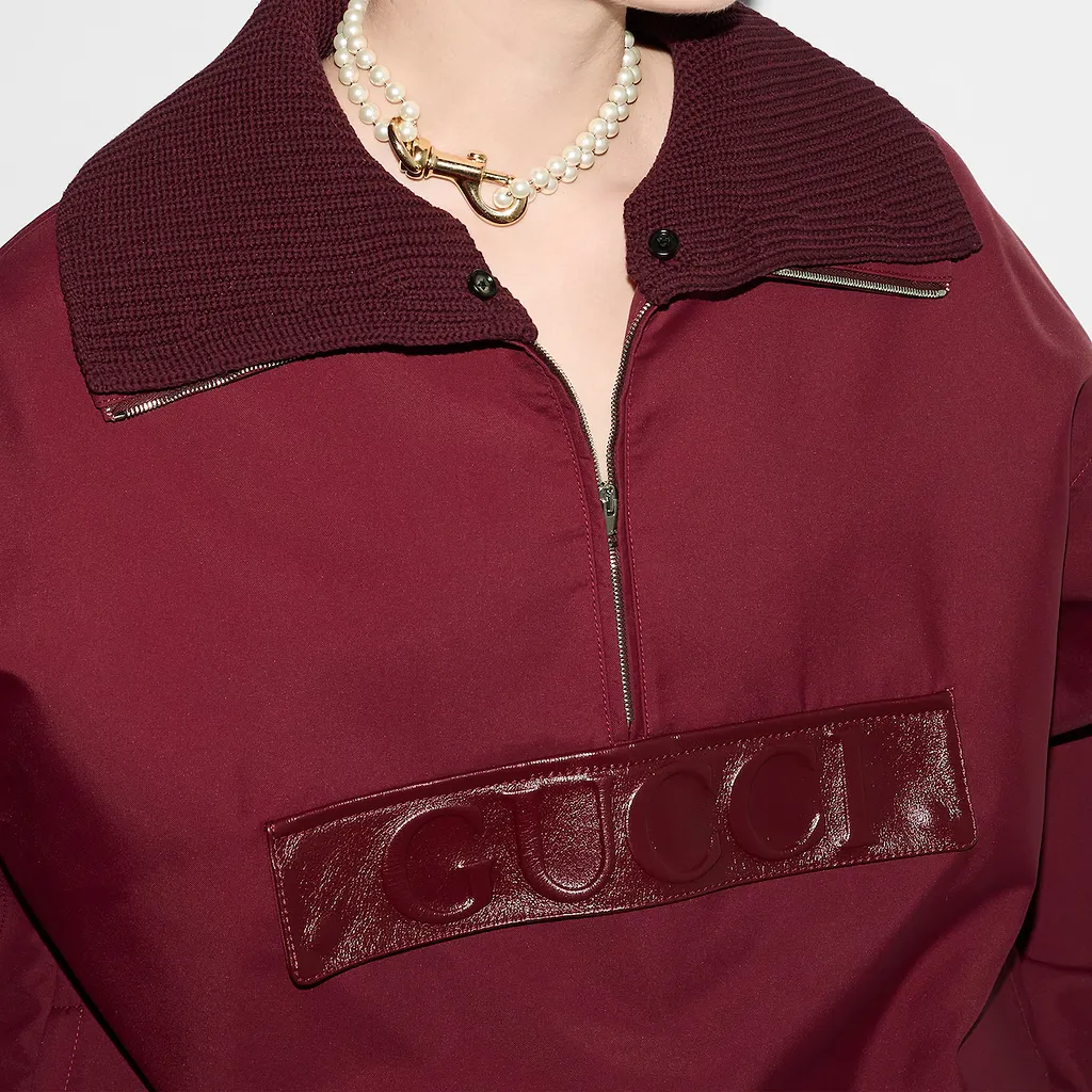 Embossed Gabardine Bomber Jacket