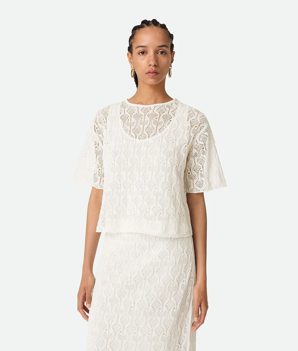 Cotton And Silk Fish Lace Top