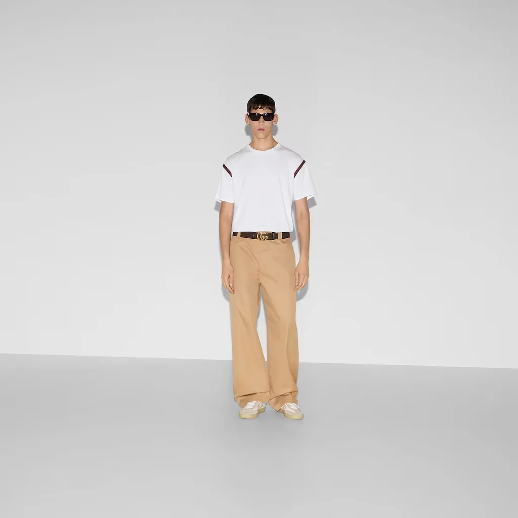 Cotton Jersey T-Shirt With Web