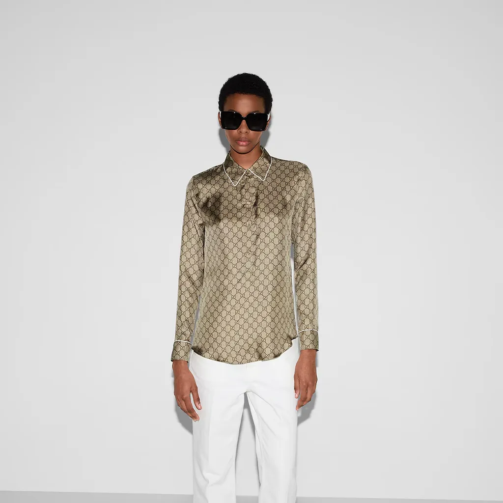 Printed Silk Twill Shirt